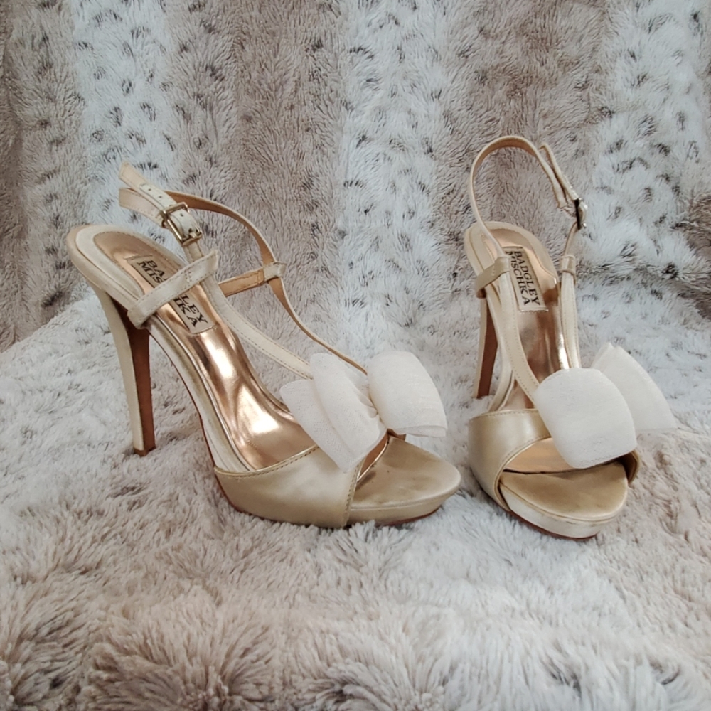 Champagne Satin Badgley Mischka Heels
